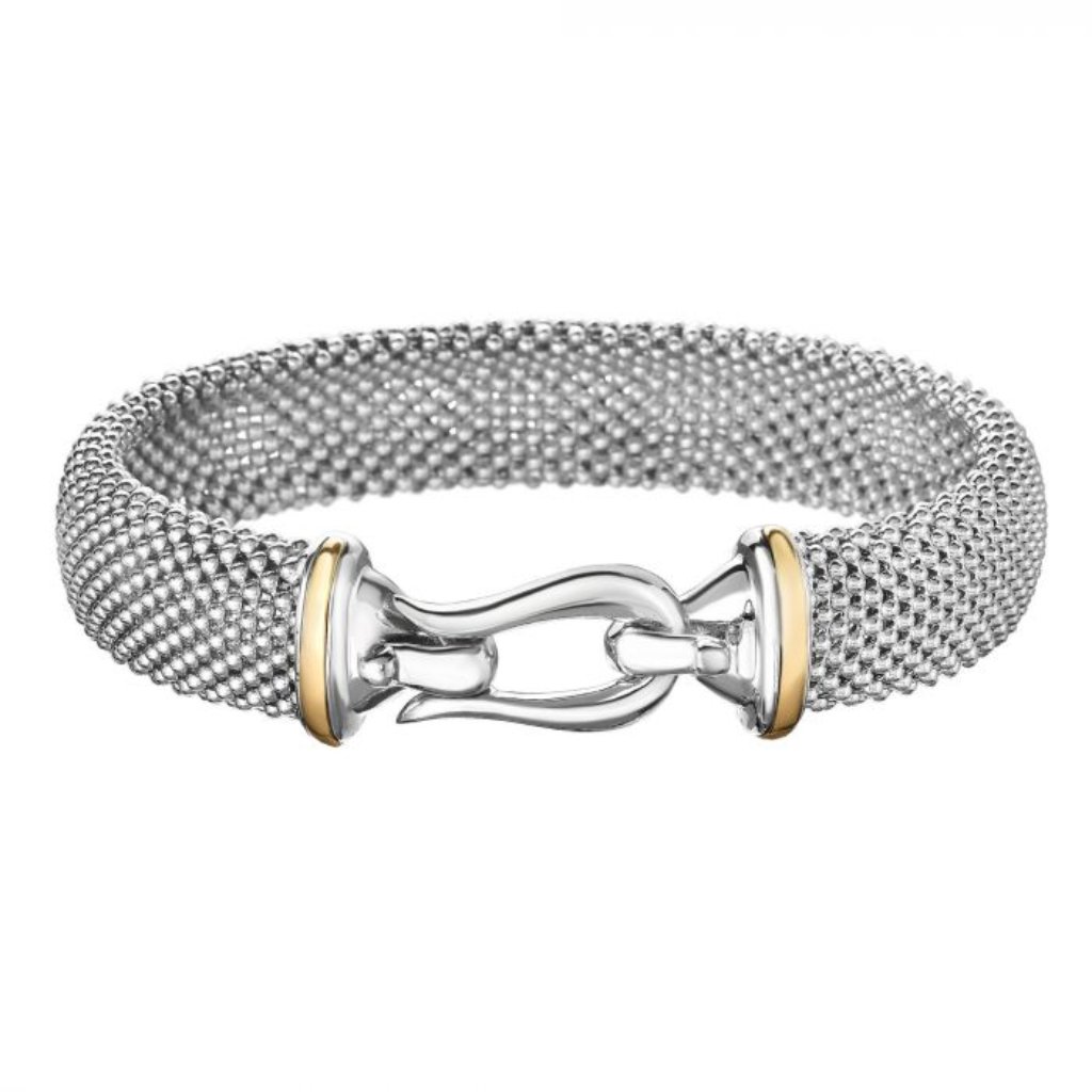 Sterling Silver & 18k Gold Large Horsebit Popcorn
